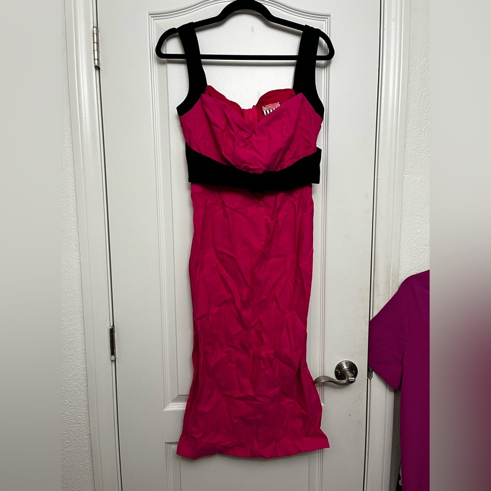 Pinup Couture Jessica
 pink black wiggle dress large new with tags